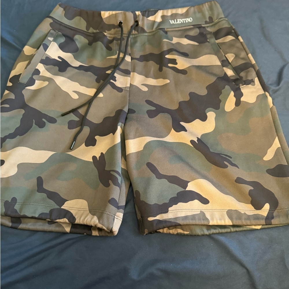 Valentino Green Camouflage Shorts size small but fits like a medium